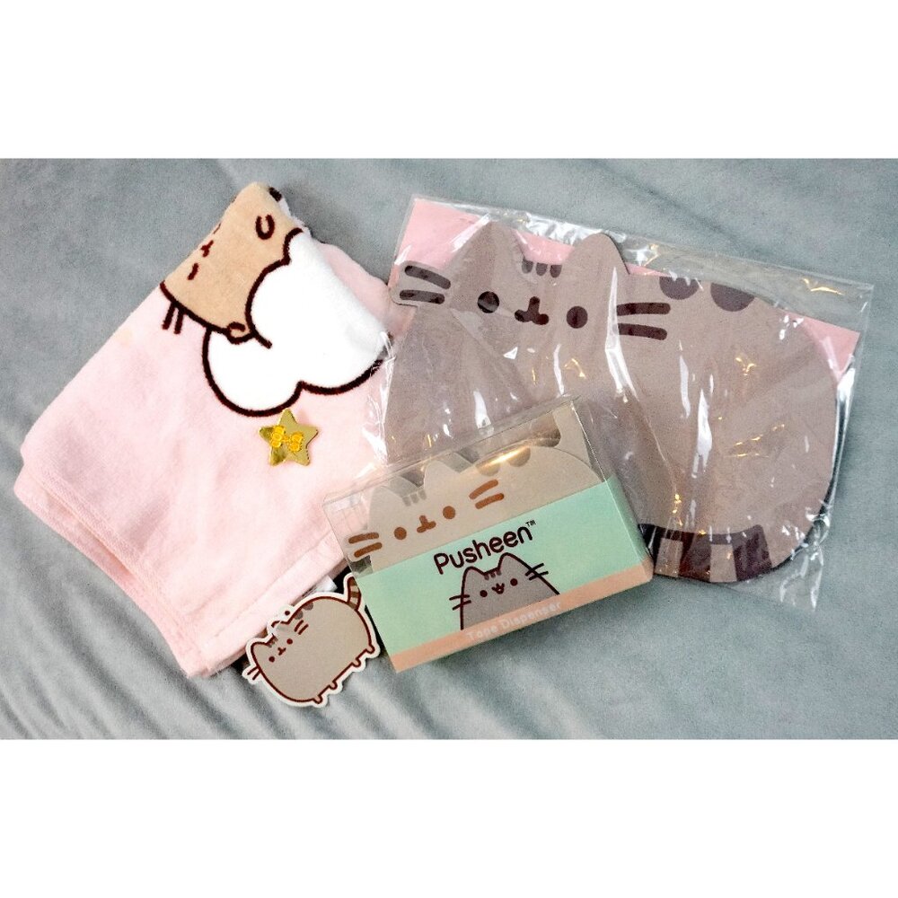 Brand New Pusheen Hand Towel, Pin, Mousepad, & Tape Dispenser